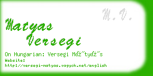 matyas versegi business card